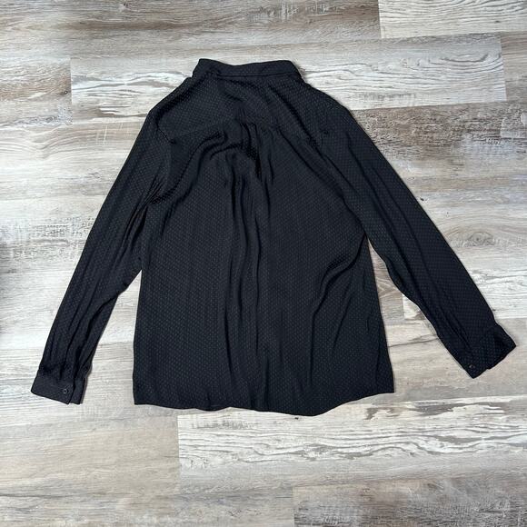 Robert Rodriguez Black Microdot Button Down Blouse Minimal Officewear M - Picture 5 of 7
